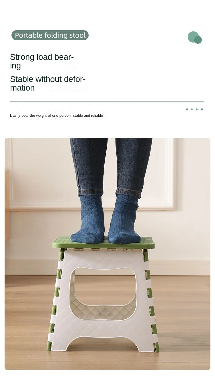 Description Picture 5 of itemThickened Plastic Folding Furniture Stool Portable Mini Outdoor Adult Children Chair Bank Train Maza Change Shoe Fishing Stool