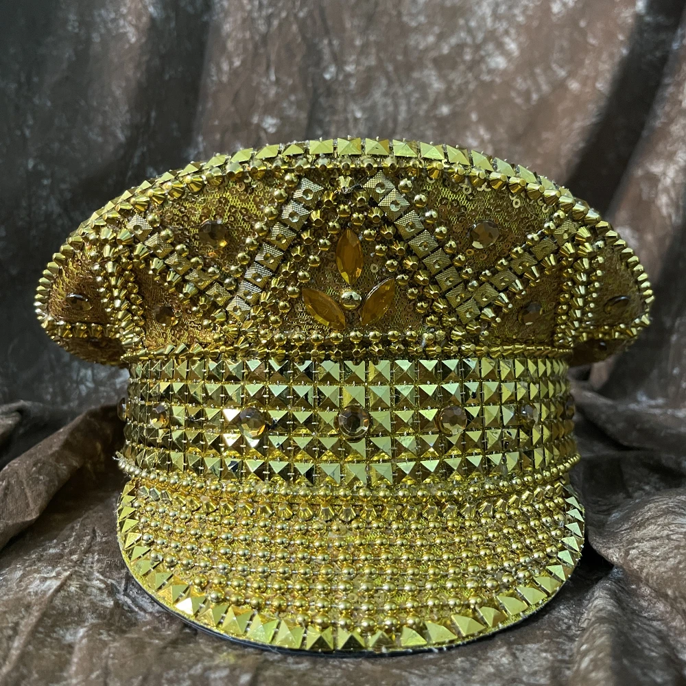 Yjcnelcr - Sombrero De Capitán Con Diamantes De Imitación Delicados, image size:1000x1000