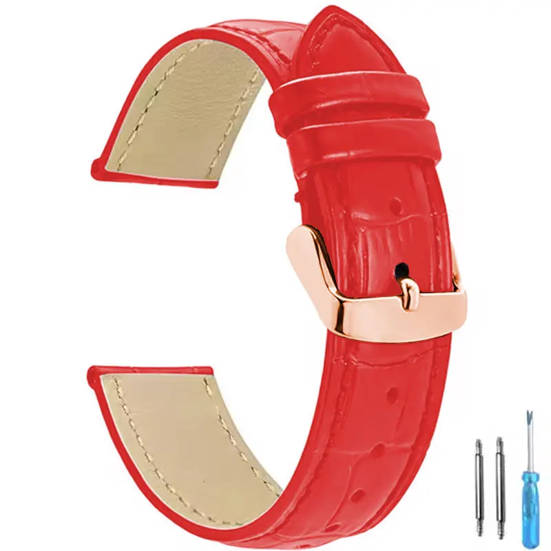 Premium Universal Leather Watch Strap for Men and Women - Elegant Replacement Watchband