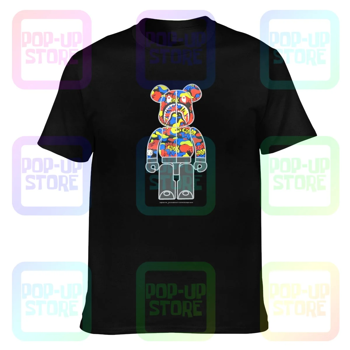 Medicom Toy Bearbrick Medicom Toy Camo Shark 2019 T-Shirt Tee Shirt Top Divertente Naturale Di Alta Qualità