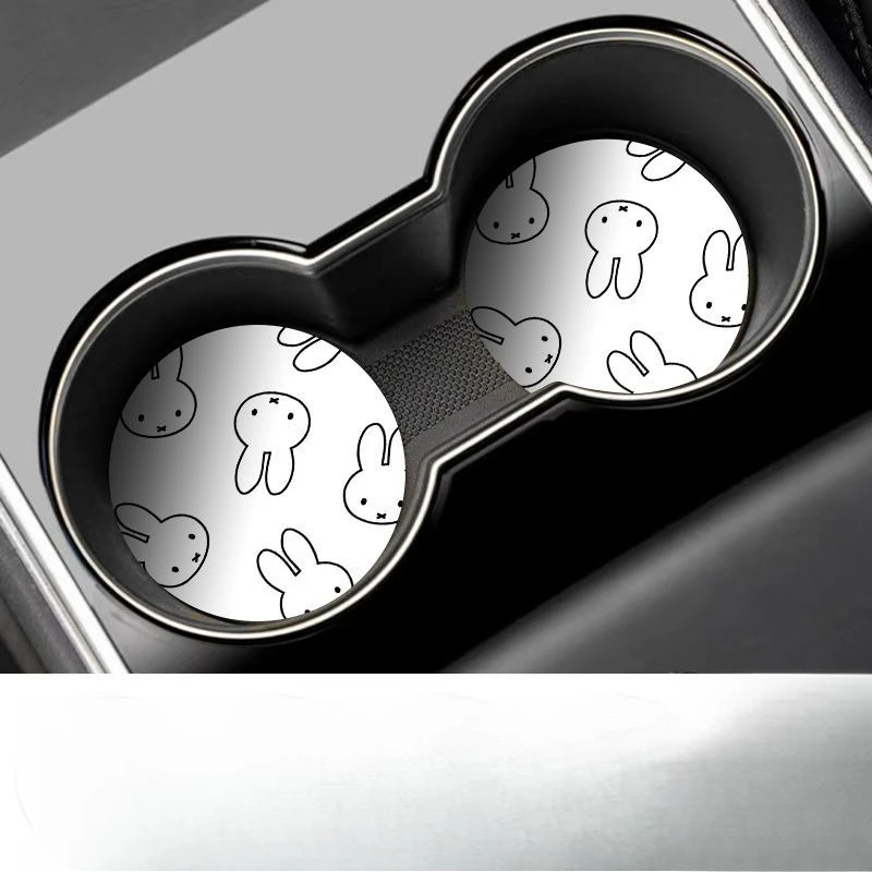 Miffy Rabbit Print Cute Coaster - Exquisite, Fashionable, Non-Slip Car Decoration