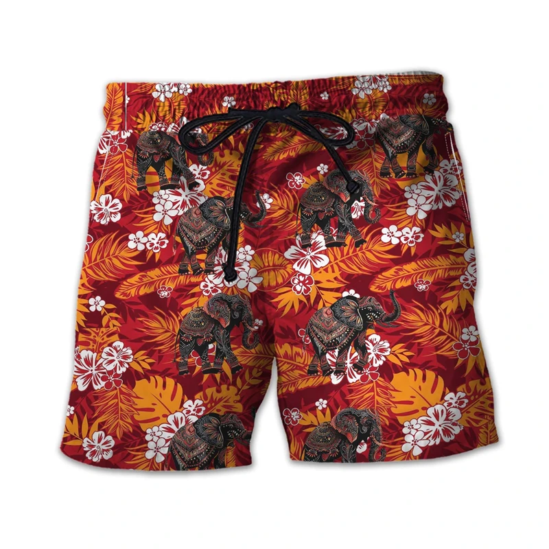 

Шорты для пляжа мужские с забавным принтом слона, повседневные Гавайские короткие штаны, одежда в стиле хип-хоп, пляжные шорты с животным зоопарком