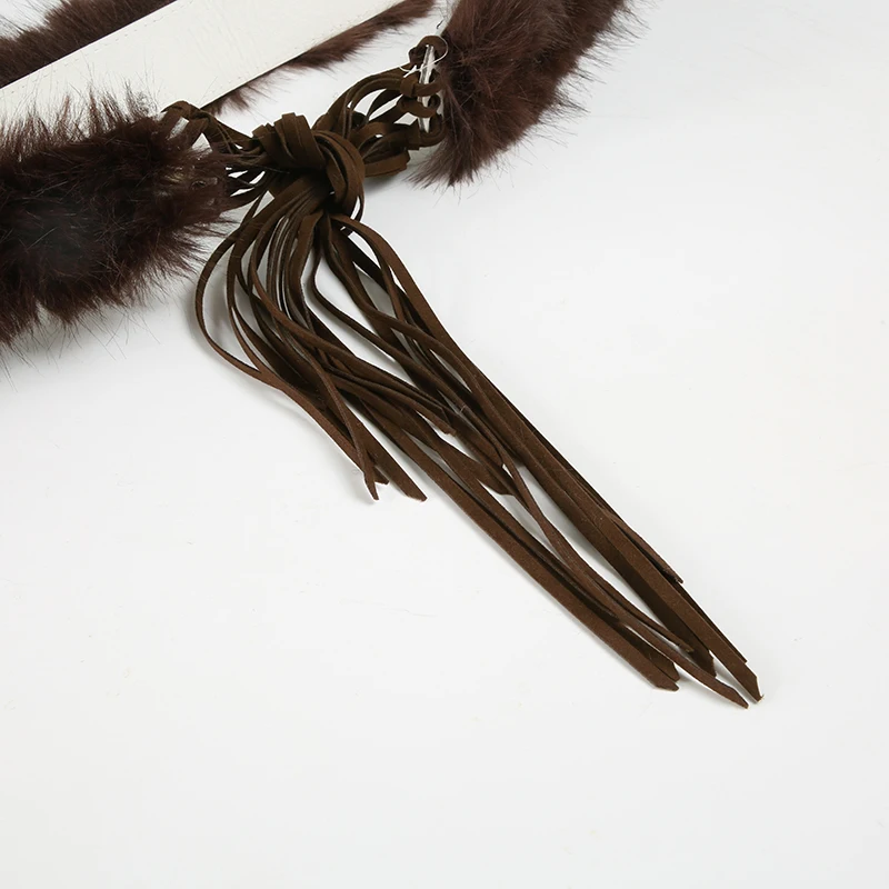 American Retro Faux Women¡¯s Belt Fashion Chic Tassel Distressed All-Match Solid Design Accessorie Trendy