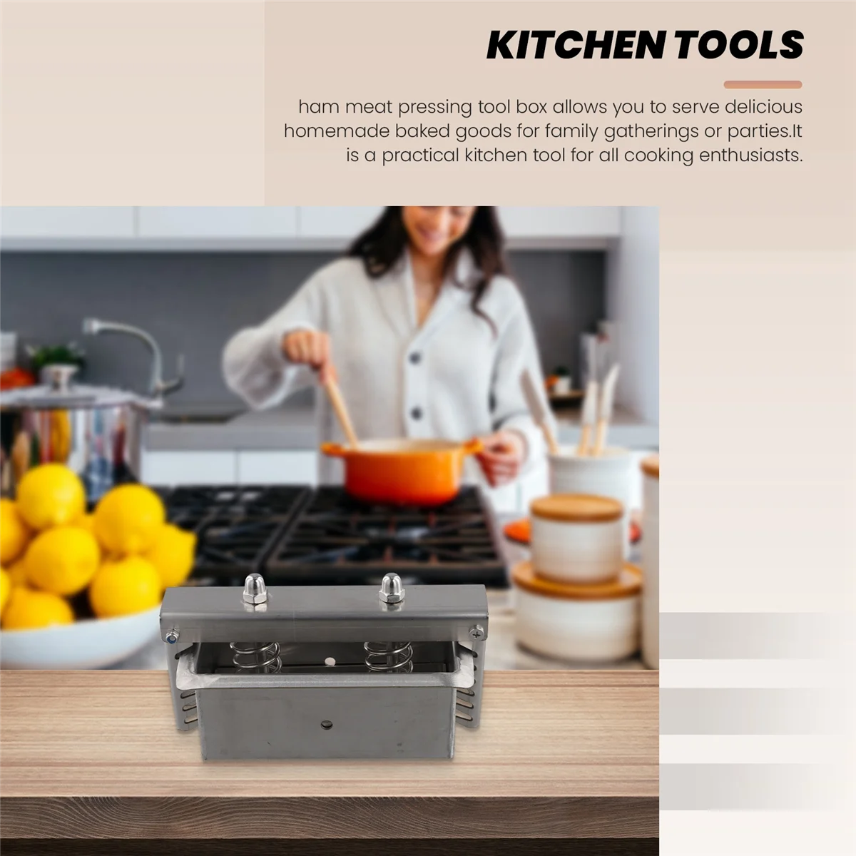 Meats Press Tool Pressing Tool Kitchen Cooking Tool,Stainless Steel,Rectangle,Forming for Homemade,Beef Brick