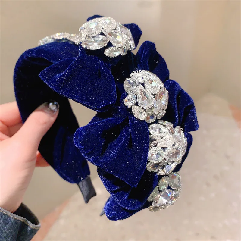 

Gem Baroque Velvet Hairbands For Women Korea Headband For Girls Hair Accessories Hair Band Floar Crown Headbands Head Wrap