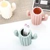 Creative Student Pen Holder Stationery Desktop Cactus Desk Multifunction Storage Box PE Pen Container Brush Pot Office Supplies 3