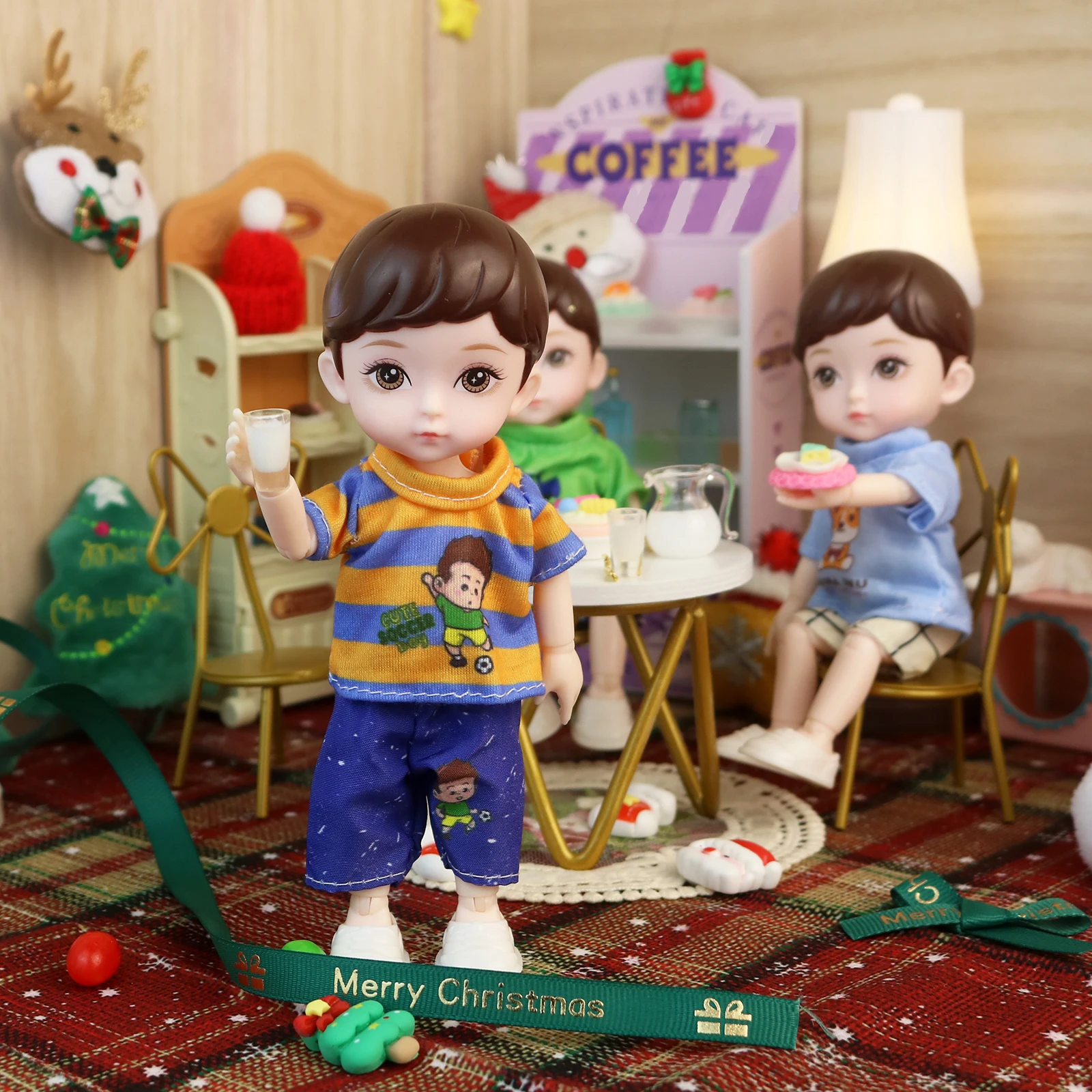 Full Hd Doll Girl And Boy One Set Box Colors 16Cm BJD Dolly Dolls