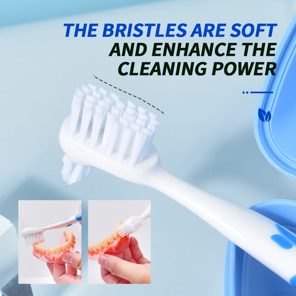 Y-Kelin Denture Brush False Tooth Soft Bristles Teeth BrushDual Heads Antibacterial with Free Gift - Image 4