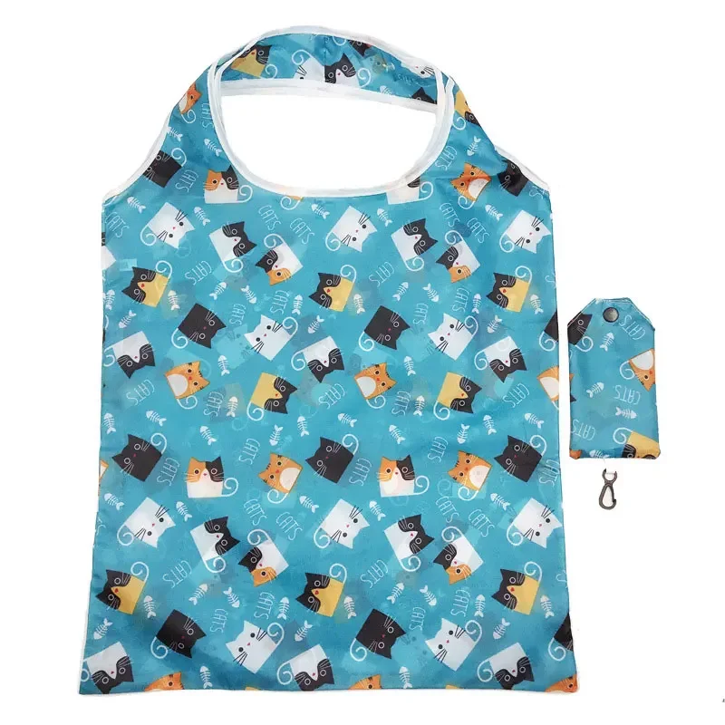 حقيبة تسوق قابلة لإعادة الاستخدام من النايلون، حقيبة بقالة قابلة للطي، حقيبة حمل مبتكرة صديقة للبيئة، خفيفة الوزن ومتينة