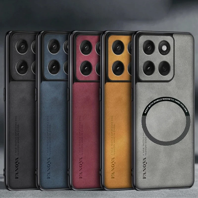 Leather Soft Phone Case with Magnetic Protection Cover