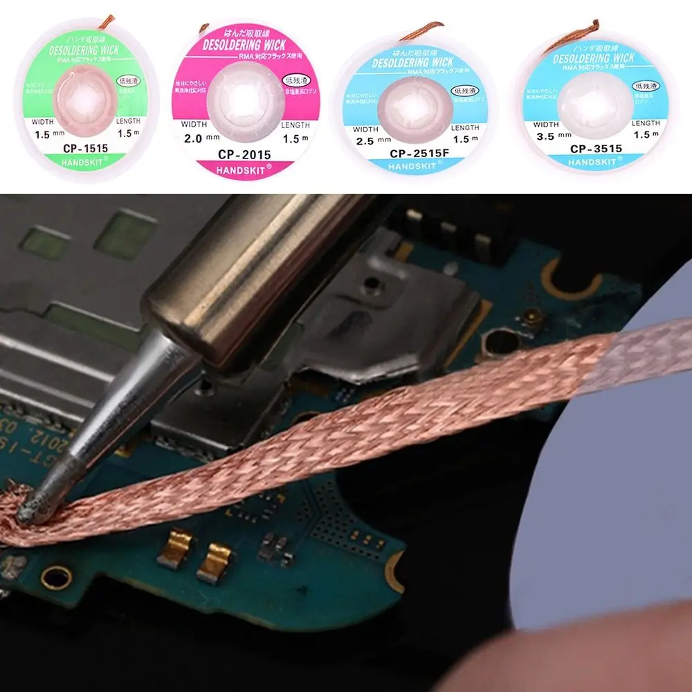 1.5/2.0/2.5/3.0/3.5mm Cleaning Tool Welding Copper Solde Wire Tin Solder Removal Desoldering Braid Tape Soldering Wick desoldering braid
