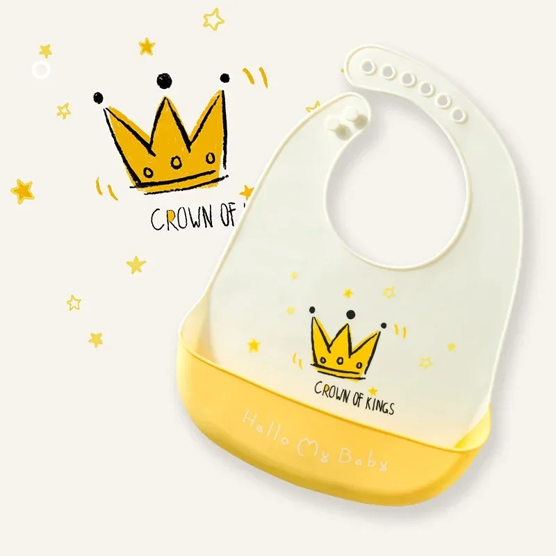 Waterproof Baby Bibs Baby Stuff Cute Cartoon Animal Printed Kids Bib Girl Boy Adjustable Soft Silicone Bib Baby Feeding Stuff 6