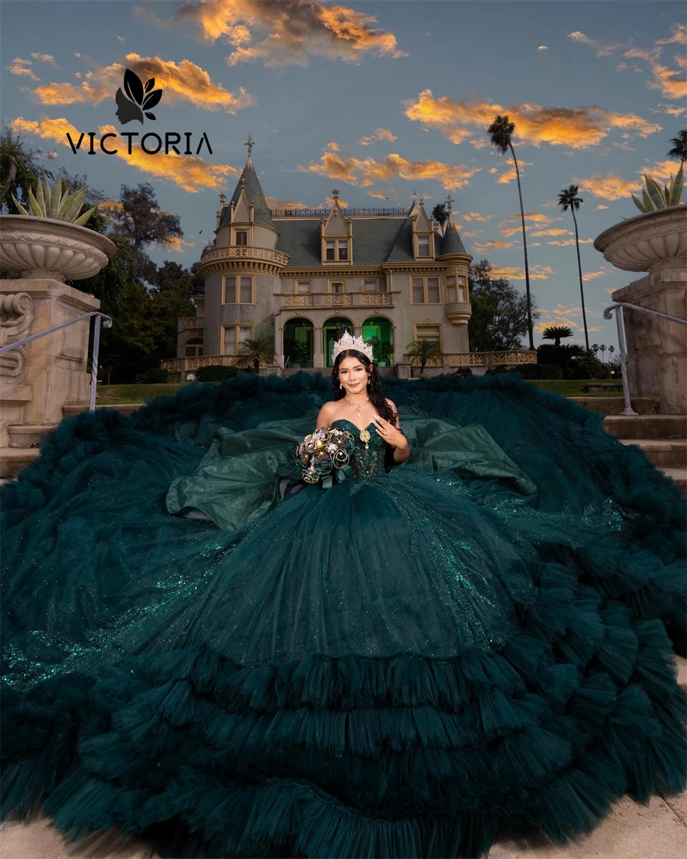 Vestidos de quinceañera de 15 años con escote en forma de corazón