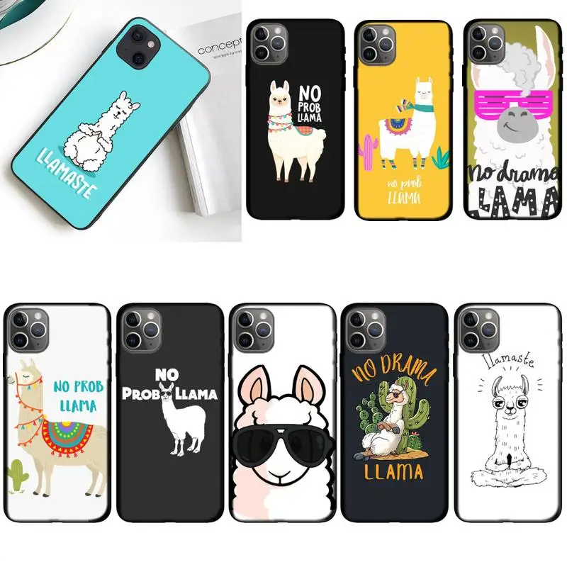 No Prob Lama Llama Alpacas Coque Shell Phone Case For iPhone 11 12 Mini 13 Pro XS Max X 8 7 6s Plus 5 SE XR | Мобильные телефоны и