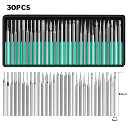 Premium 30 - Piece Diamond Burs Set with Storage Box - Precision Mini Drill Burr Bits for Rotary Tools and Electric Grinders (30pcs)
