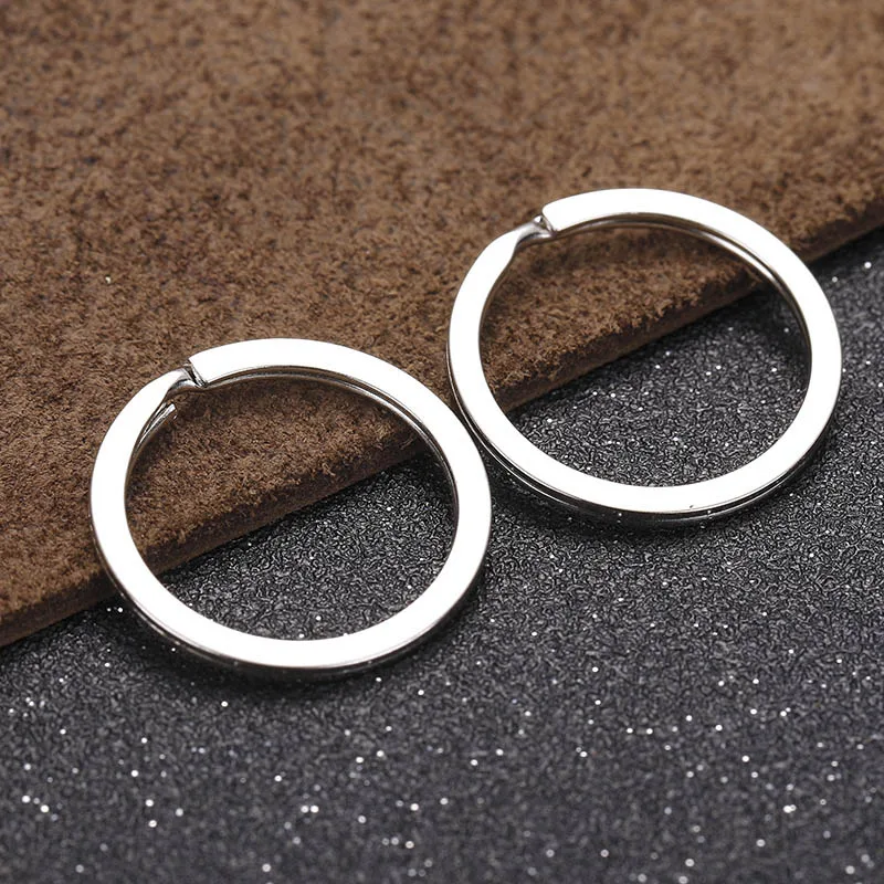 20-teiliger flacher Schlüsselring aus Edelstahl, flacher Ring, flacher Metallring, Auto-Schlüsselanhänger, Schlüsselanhänger, DIY-Zubehör – Detail 7
