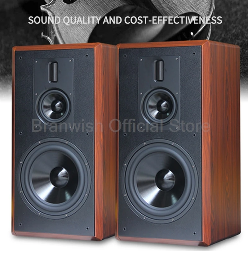 Description Picture 3 of item250W 10 Inch Bookshelf Speakers Three-Way Fever Hifi Home Theater System Music Wooden Sound Equipment Amplifiers Passive Speaker