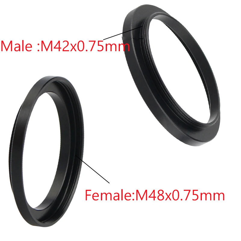 Microscope Adapter Microscope Lens Mounting Ring Female to Male Thread M48 M42 SCT M52 M54 M56 T T2 Astronomical Telescope Photography Adapter Ring Accessories M42x0.75 M48x0.75
