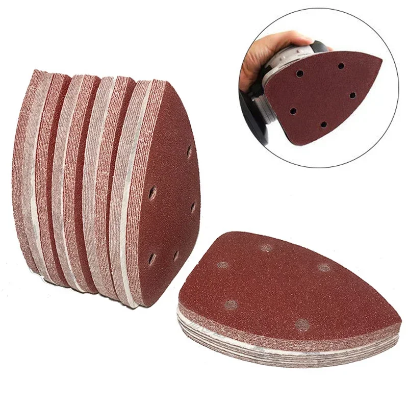 50/100Pcs 5 Holes Triangle Sanding Discs Multi Sander Self-adhesive Sandpaper Sheets 40-1000 Grits Aluminum Oxide Abrasive Tool 50 100pcs 125mm round shape sanding paper sheets 8 hole aluminium oxide sanding discs polishing abrasive tools grit 40 400