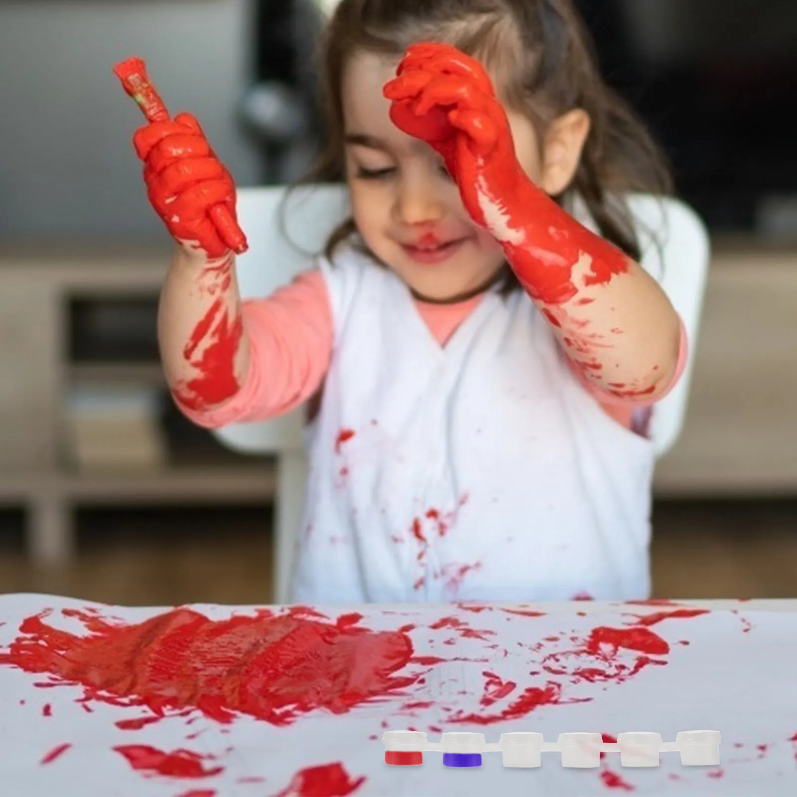 40개 빈 페인트 용기 포드 스트립, 스트립당 6개 용기, 투명 플라스틱 보관 케이스 뚜껑 포함, 페인트, 립글로스, 파우더, 미니용