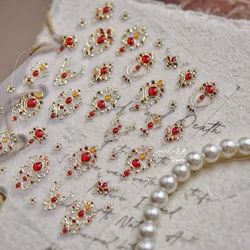 Elegant Gold and Silver Cross Nail Art Stickers - Dark Retro High - End 3D Decorations (1pcs)