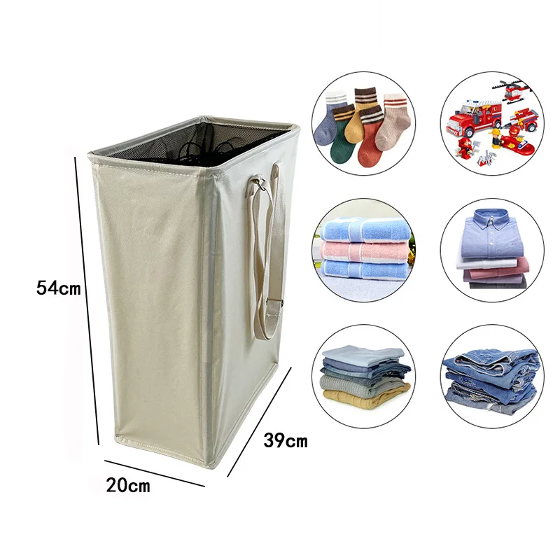 

2pcs Oxford Dirty Clothes Baskets Clothing Storage Bag Yoga Storage Basket Dirty Clothes Sorting Box Wall Mounted Laundry Basket