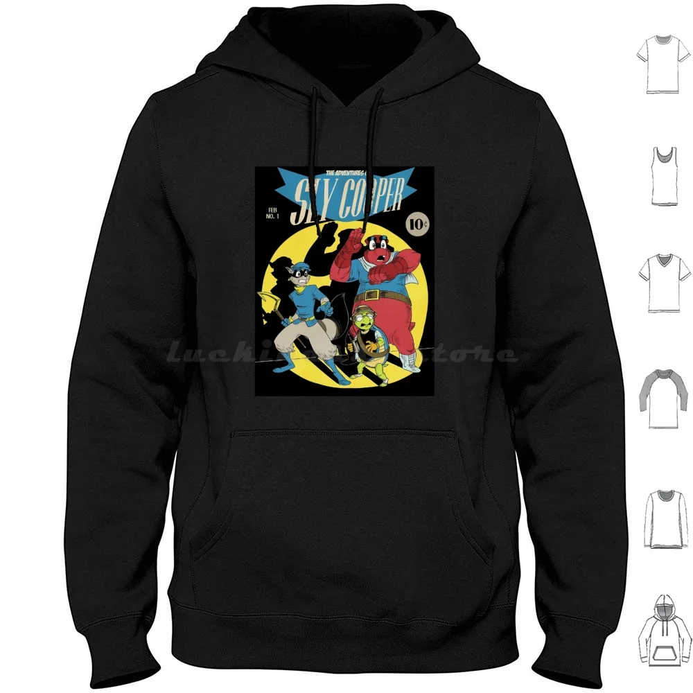 Sly Cooper Vintage Adventure Felpa Con Cappuccio In Cotone A Maniche Lunghe Sly Cooper Vintage Adventure
