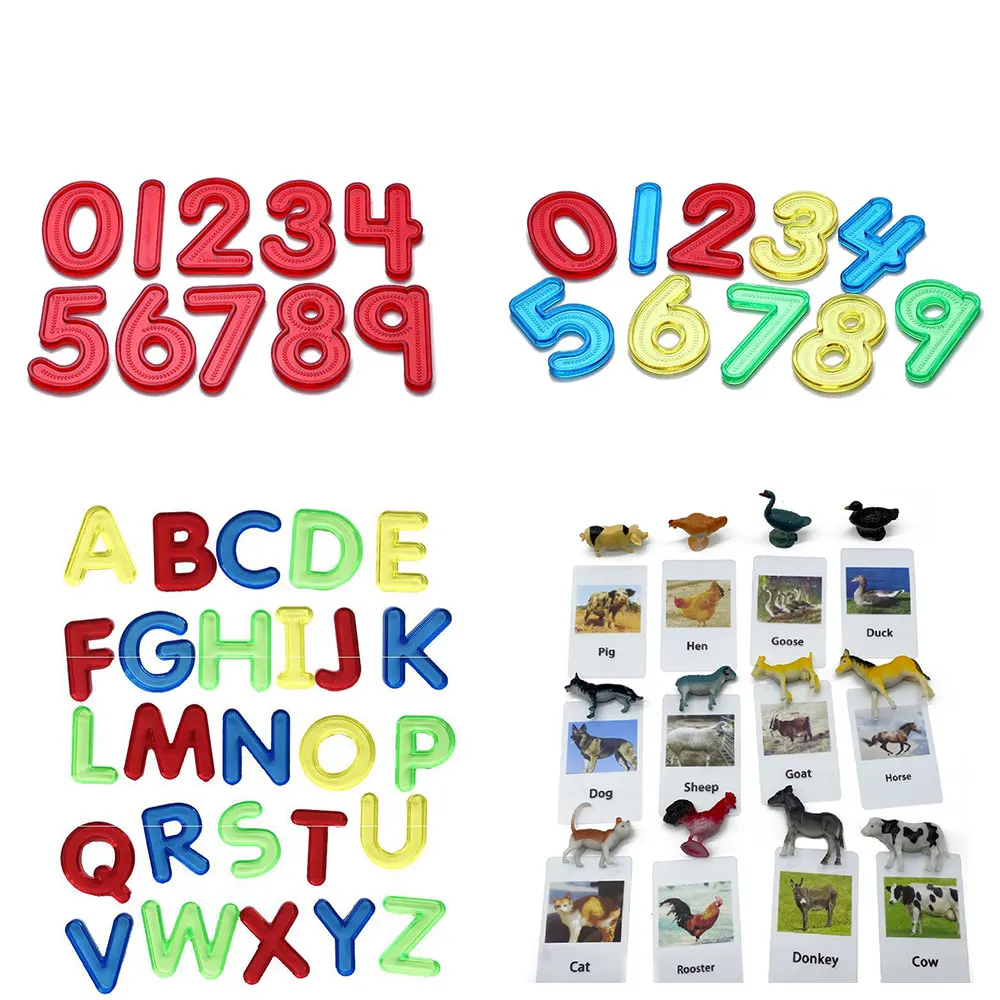 Giocattoli sensoriali da tavolo leggeri Montessori materiali per il  linguaggio carte per fiammiferi animali scatola luminosa giocattolo per  l'apprendimento Montessori per bambini E2566F