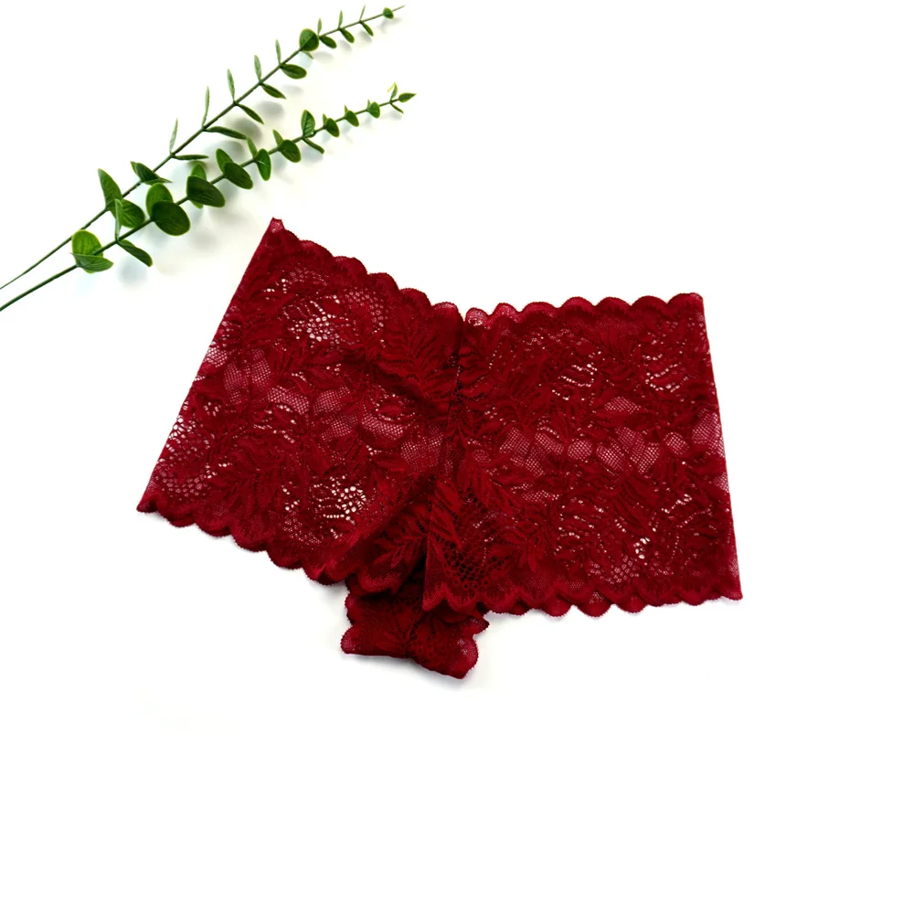 3pcs Sexy Women Boyshorts Panties Plus Size Full Lace Boxer