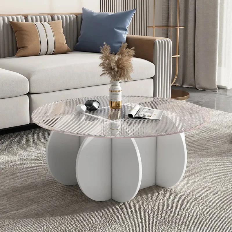 Mesa de centro para sala de estar, mesa de té Ins transparente, moderna, para el hogar, Panel de roca, muebles creativos de vidrio de lujo