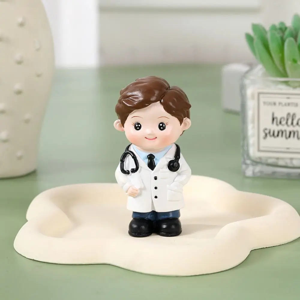 Miniature Figurines Robot Doll Action Figure Toy Funny Cartoon White Nurse Figurine DlY Landscaping Cute Doctor Model Handmade Nurse Baking Ornaments Birthday Gift
