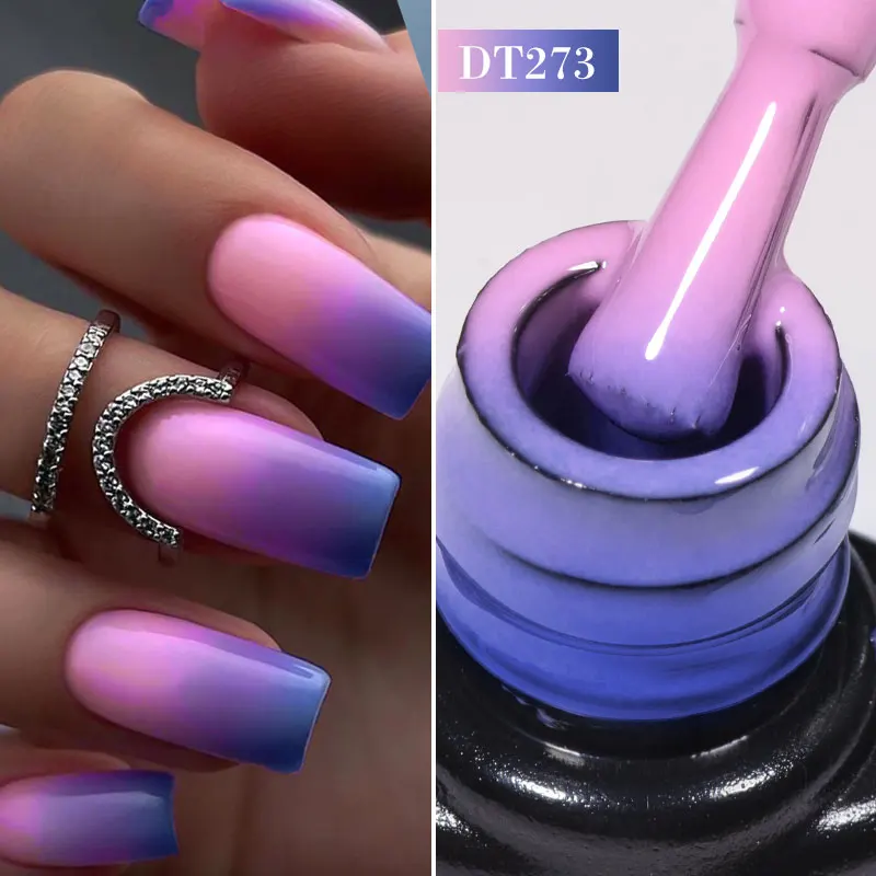MEET ACROSS 7ml Thermal Gel Nail Polish 3 Layers Temperature Changing UV Gel Semi Permanant Soak Off Varnish Nail Art Manicure