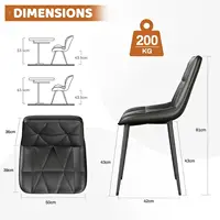 2/4 комплекта обеденных стульев, стул с мягкой обивкой из искусственной кожи, обеденный стул с металлическим каркасом для кухни, гостиной, офиса, спальни — изображение 3