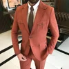 Four Pockets Men Suits 2 Piece Fashion Single Breasted Notch Lapel Suit Business Casual Wedding Tuxedo Slim Costume Homme 2
