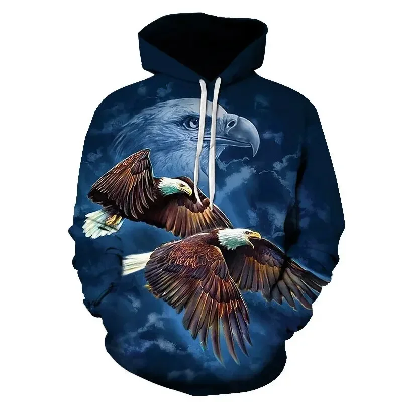 thumbnail image 1 of Sudadera con capucha de moda para hombre, con estampado de bandera estadounidense en 3D, con águila, tendencia urbana, manga larga, estilo hip hop, informal, de gran tamaño, 1 of 5