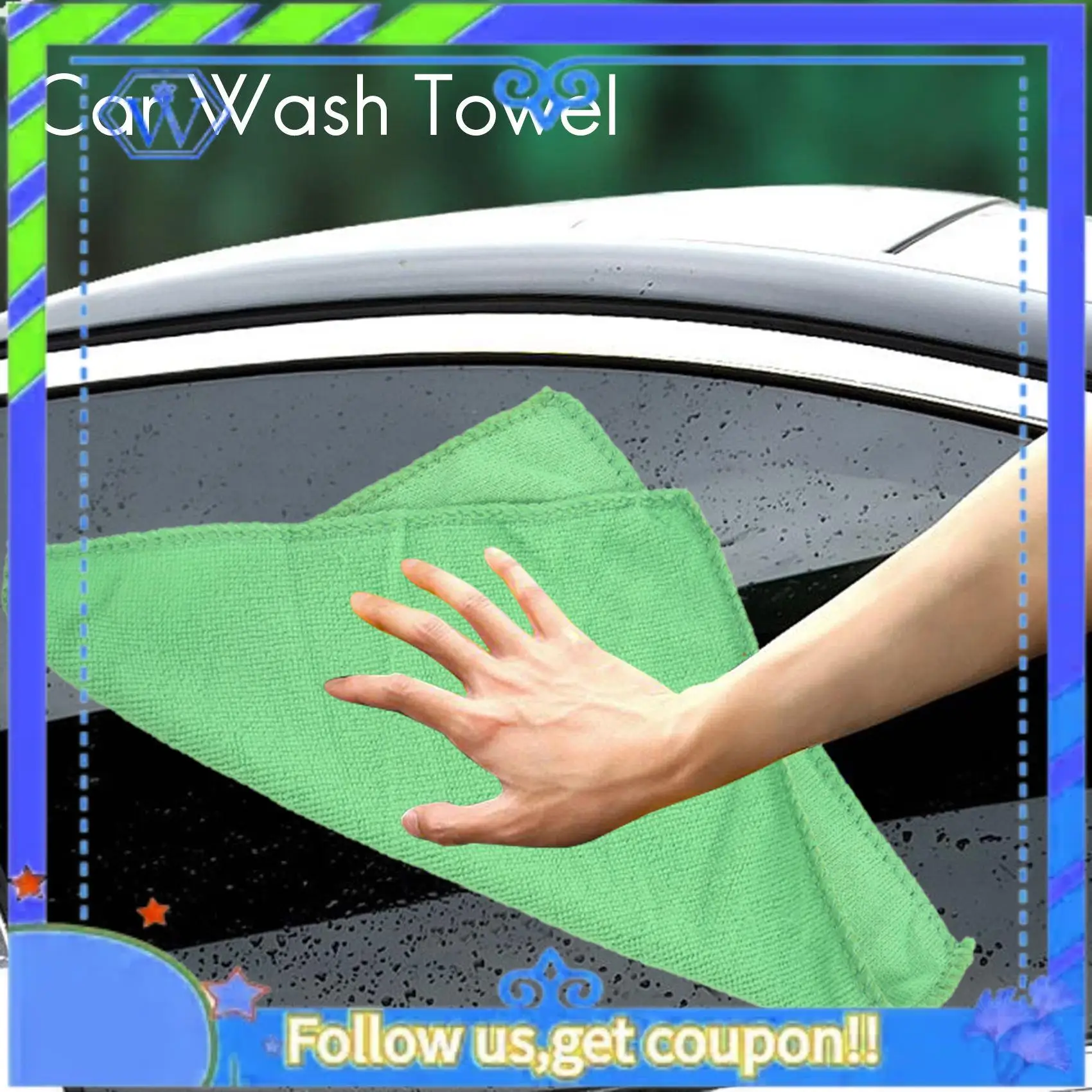 M46K-10개 실용적인 부드러운 신형 자동차 세차 타월 청소 먼지 제거제 자동차 디테일링 그린 마이크로파이버 그린