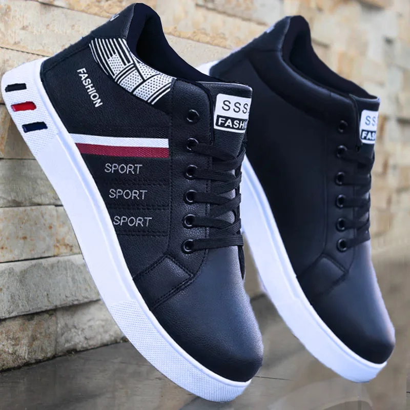 White Vulcanized Sneakers Men's Flats Comfortable Shoes Lace up Zapatillas Hombre Autumn Spring Fashion Sneakers Large Size 48 3