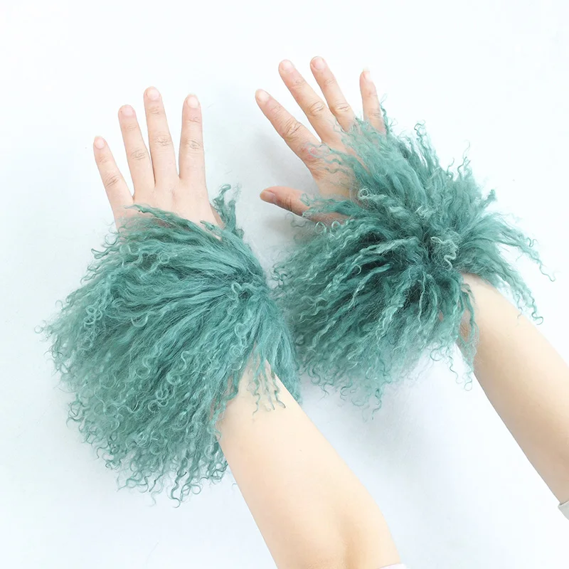 Real Genuine High Quality Mongolian Lamb Fur Cuffs Natural Fur Cuff CX-A-47F