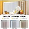 Vanity with LED-Lit Mirror & Electrical Socket, Cosmetic Vanity Station with 11 Compartments and Magnifier, 46'' Dressing Table 2