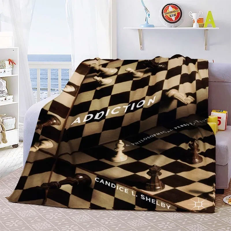 Chess Printed Soft Flannel Throw Blanket International Chess Beds Hiking Picnic Sofa Couch Cover Fashion Bedspread Blanket Gifts 3