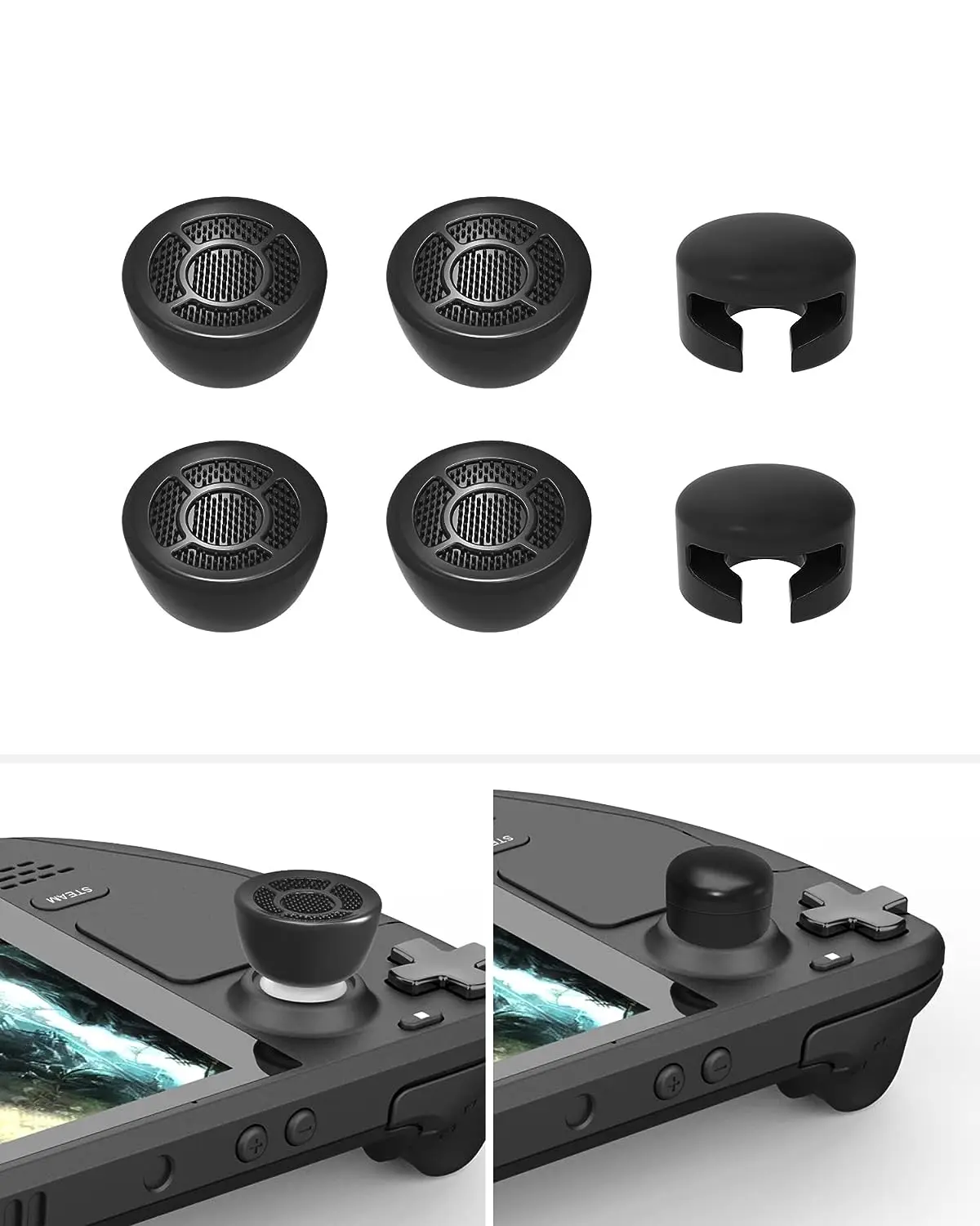6 Pezzi Joystick Thumb Grips Caps, 4 Pezzi Copri Impugnature Per Pollice In Silicone, 2 Pezzi Di Protezione Per Impugnature Per Pollice Per Ponte Vapo