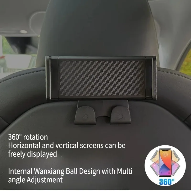 Soporte para Tablet y Teléfono para Reposacabezas de Tesla Model 3/3 Highland, Model Y/Y Juniper 2025, Rotación 360° °