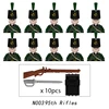 10pcs Napoleonic Wars Military Soldiers Building Blocks WW2 Mini Figures French British Fusilier Rifles Weapons Toys For Kids 3