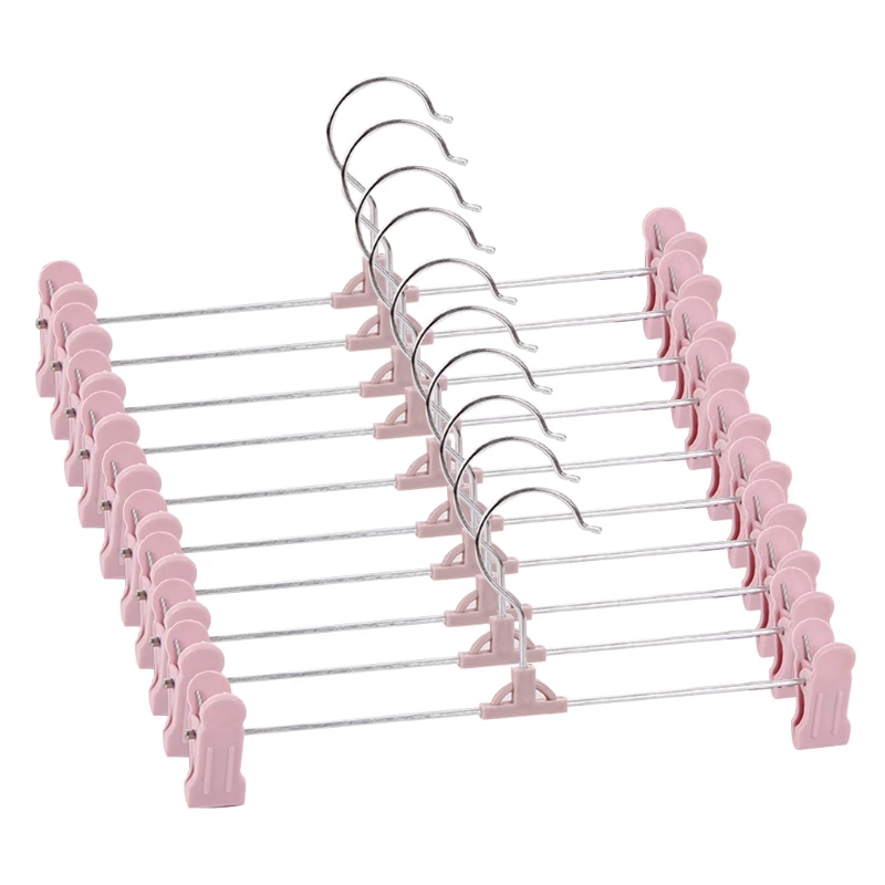 TrouserHangers10PackSkirtHangerswithAdjustmentPlasticGripPant