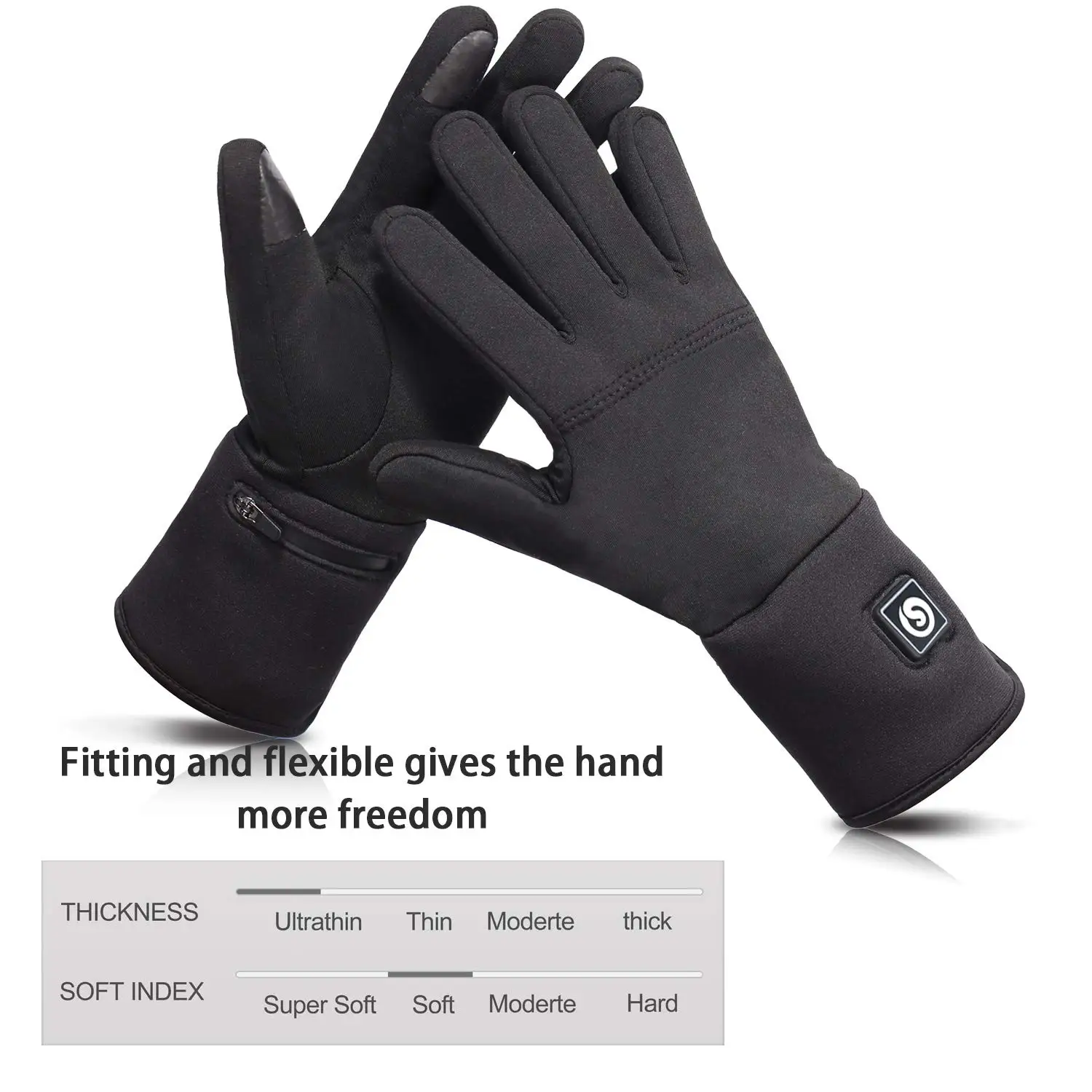 Heated Glove for Men and Women,Rechargeable Electric Battery, Riding, Ski, Snowboarding, Hiking, Cycling, Hunting, Thin