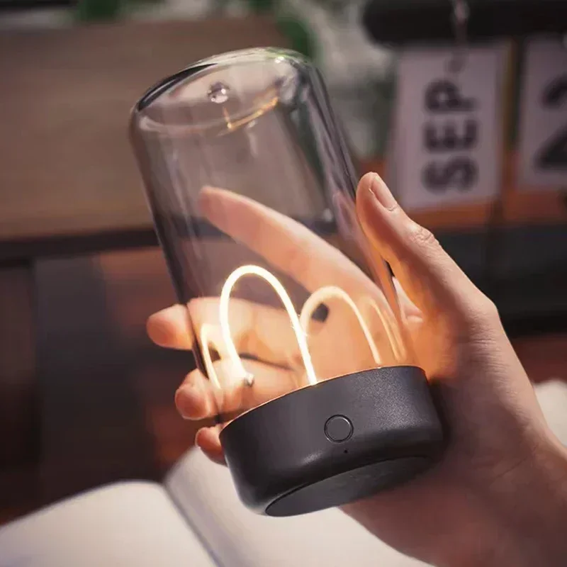 Portable LED Night Light with USB Charging and Magnet Design