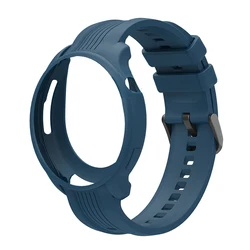 2-in-1 High-Quality Silicone Watch Protector and Band - Single Color for Amazfit Balance (8 pale blue)
