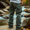 Corduroy Casual 2024 Autumn Retro Loose Tooling Pockets Elastic Windproof Design Trousers Cargo Pants Men 1