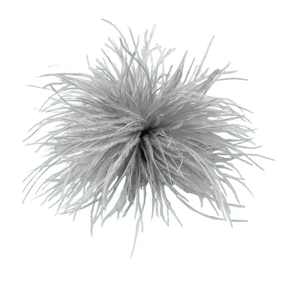 Broche Plume Autruche Blanche - Accessoire Cheveux Ou Vêtement Pour Mariage, Soirée