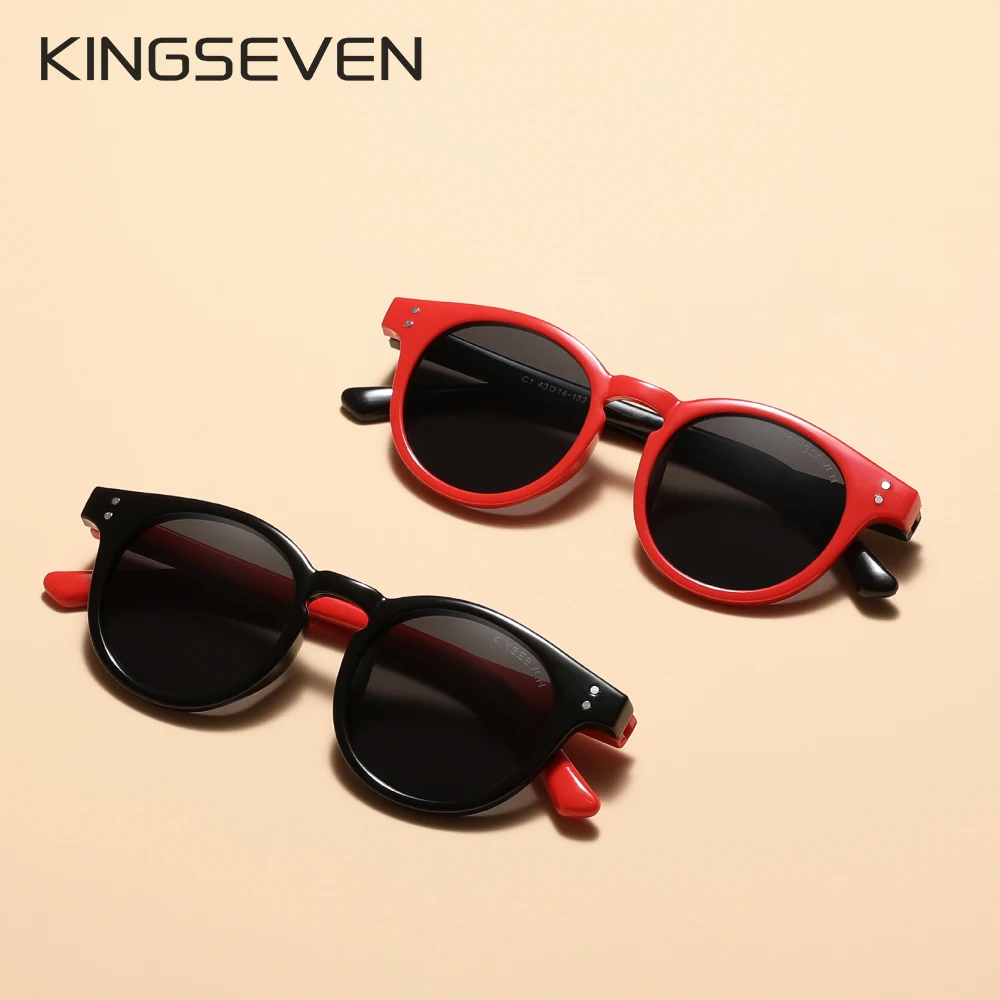 KINGSEVEN Round Polarized Kids Sunglasses Children Sun Glasses Fashion Boys Girls Shades Eyewear UV400